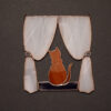 Orange Cat in the Window Hanging Suncatcher Cat in the Window stained glass is a unique handmade decor, idea for birthday and Christmas gift for animal lover. This cute art miniature can decorate your wall in your home and garden outdoor decor, and pet loss memorial.