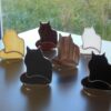 Suncatcher Fluffy Long Hair Cat shelf sitters, stained glass is a unique handmade decor, idea for anniversary, birthday, Christmas gift for animal lover. This cute miniature art can decorate your home and garden outdoor decor, pet loss memorial.