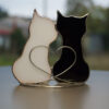 Couple in love Two Cats Stained glass hanging and standing on table Suncatcher A couple in love Two cats shelf sitters, stained glass window is a unique handmade decor, a great idea for anniversary, birthday and Christmas gift for animal lover. This cute miniature art can decorate your home and garden outdoor decor.