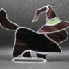 Stained Glass Black Cat Suncatcher: Witch Hat Halloween Decor Stained Glass Black Cat Suncatcher: Witch Hat Halloween Decor